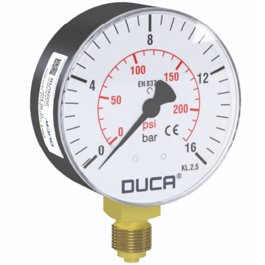 Worimex Spareparts Manometer Duca Bourdon Type Dia. 63 G1/4 Bottom Connection 0-16bar