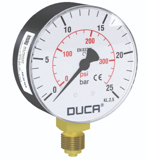 Worimex Spareparts Manometer Duca Bourdon Type dia 63 G1/4 Bottom Connection 0-25bar