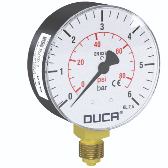 Worimex Spareparts Manometer Duca Bourdon Type dia 63 G1/4 Bottom Connection 0-6bar