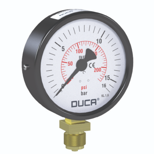 Worimex Spareparts Manometer Duca Bourdon Type dia 100 G1/2 Bottom Connection 0-16bar