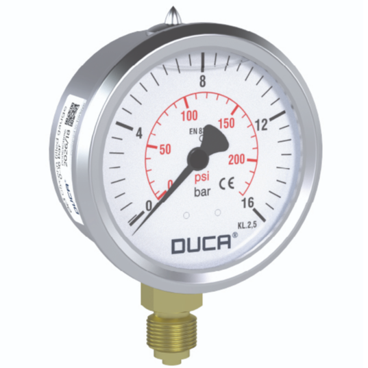 Worimex Spareparts Manometer Duca Bourdon Type Glycerinum  dia 63 G1/4 Bottom Connection 0-16bar