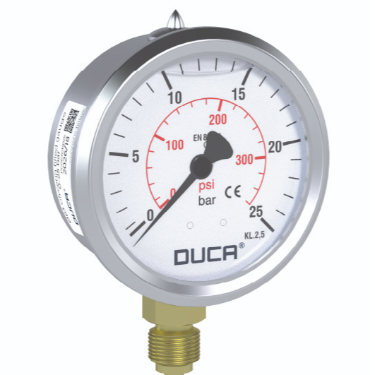 Worimex Spareparts Manometer Duca Bourdon Type Glycerinum dia 63 G1/4 Bottom Connection 0-25bar