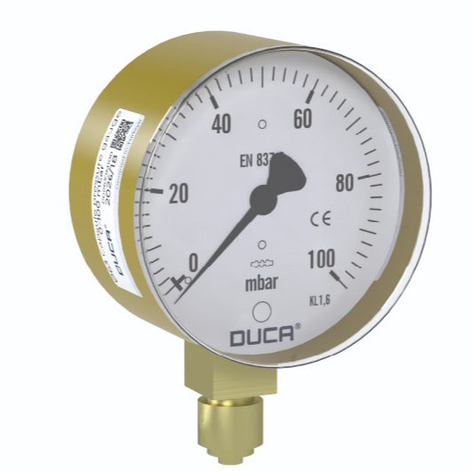 Worimex Spareparts Manometer Duca Bourdon Type Glycerinum dia 100 G1/2 Bottom Connection 0-25bar