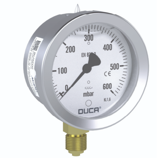 Worimex Spareparts Manometer Duca Capsule Type Glycerinum  Dia 63 G1/4 Bottom Connection 0-600mbar