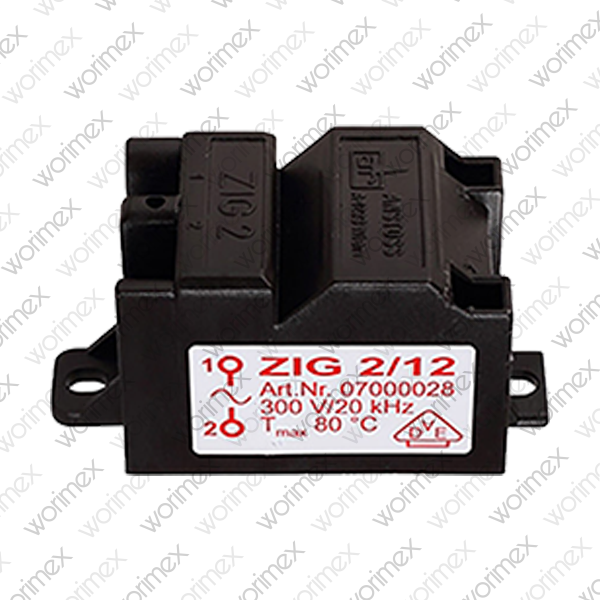 Worimex Spareparts Ignition Transformer Anstoss ZIG2/12 (07000028) Demirdöküm, Saunier Duval S5742700, Protherm 0020034711, Glowworm 2000801936, Viessmann 7828522, Vaillant 0020143448