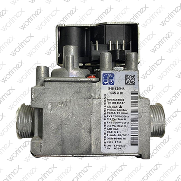 Worimex Spareparts Gas Valve  Sit 848123 Ariston 848 Ariston 60000537, Chaffoteaux Sigma 230V 50HZ